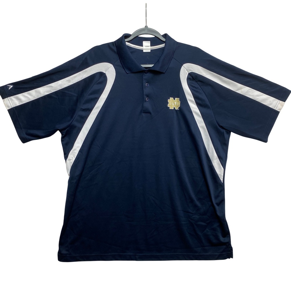 Notre Dame Fighting Irish Polo Shirt Mens XL Navy Short Sleeve Logo NCAA